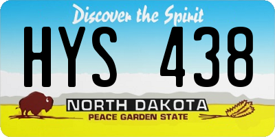 ND license plate HYS438