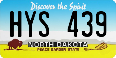 ND license plate HYS439