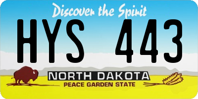 ND license plate HYS443