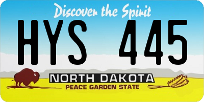 ND license plate HYS445