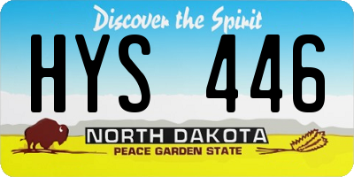 ND license plate HYS446