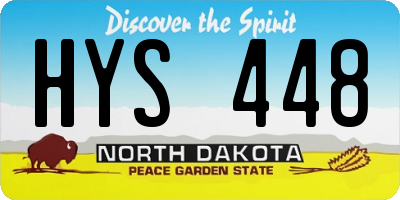 ND license plate HYS448