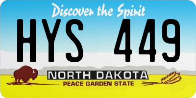 ND license plate HYS449