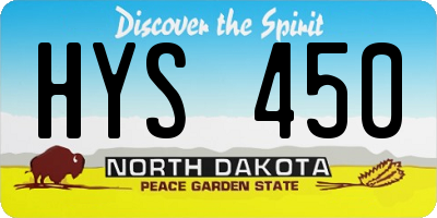 ND license plate HYS450