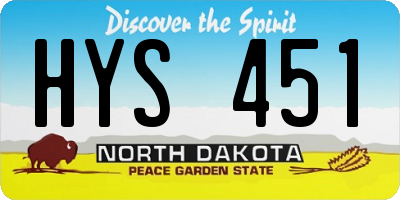 ND license plate HYS451
