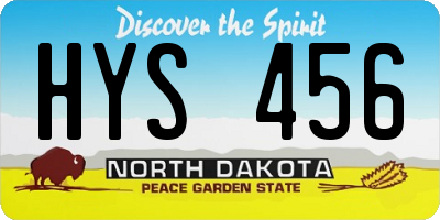 ND license plate HYS456