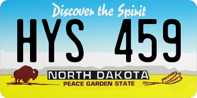 ND license plate HYS459