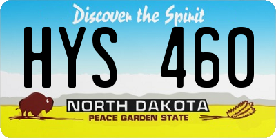 ND license plate HYS460