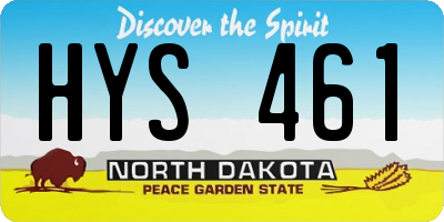 ND license plate HYS461