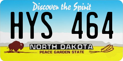 ND license plate HYS464