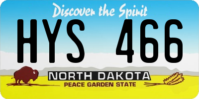 ND license plate HYS466