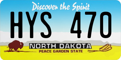 ND license plate HYS470