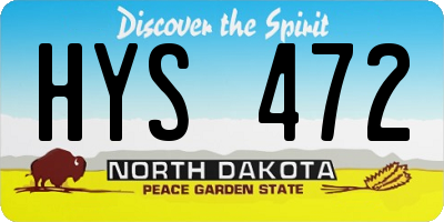 ND license plate HYS472
