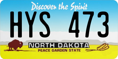 ND license plate HYS473