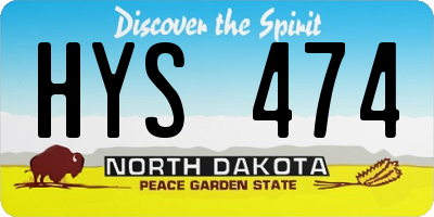 ND license plate HYS474