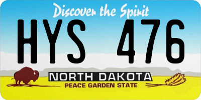 ND license plate HYS476