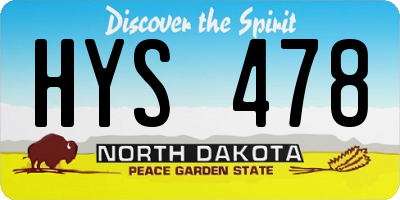 ND license plate HYS478