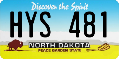 ND license plate HYS481