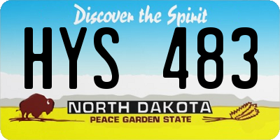 ND license plate HYS483
