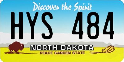 ND license plate HYS484