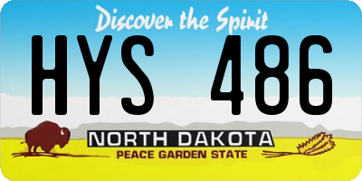 ND license plate HYS486