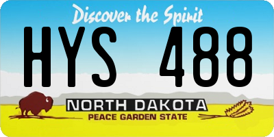 ND license plate HYS488