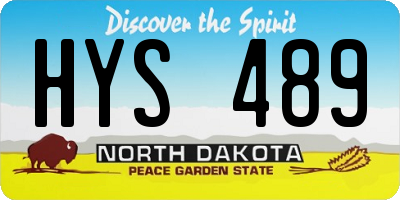 ND license plate HYS489
