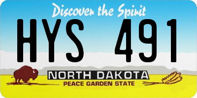ND license plate HYS491