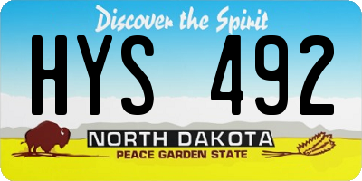 ND license plate HYS492