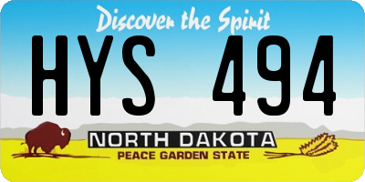 ND license plate HYS494
