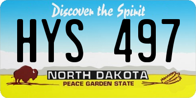 ND license plate HYS497