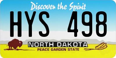 ND license plate HYS498