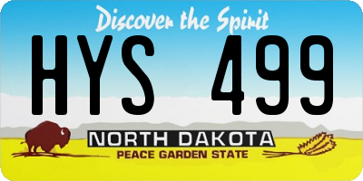 ND license plate HYS499