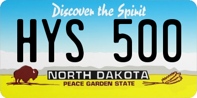 ND license plate HYS500