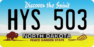 ND license plate HYS503