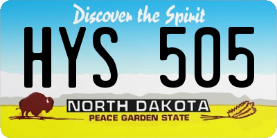ND license plate HYS505