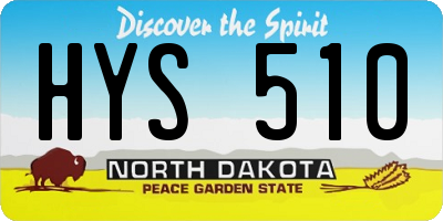 ND license plate HYS510