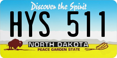 ND license plate HYS511