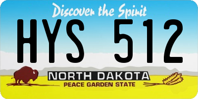 ND license plate HYS512