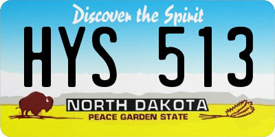 ND license plate HYS513