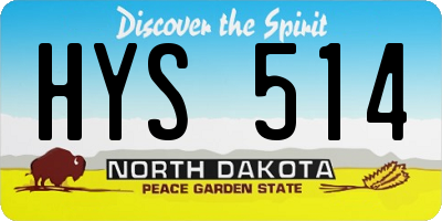 ND license plate HYS514