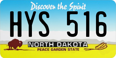 ND license plate HYS516