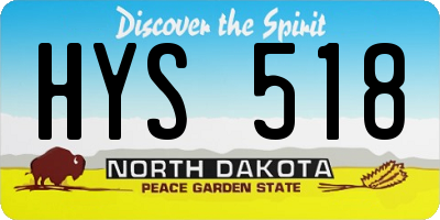 ND license plate HYS518