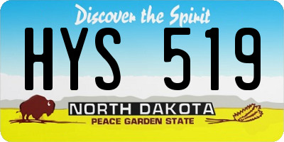ND license plate HYS519