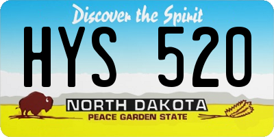 ND license plate HYS520