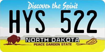 ND license plate HYS522