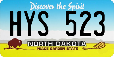 ND license plate HYS523