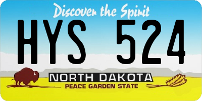 ND license plate HYS524