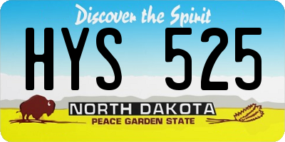 ND license plate HYS525