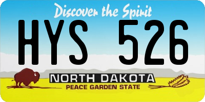 ND license plate HYS526